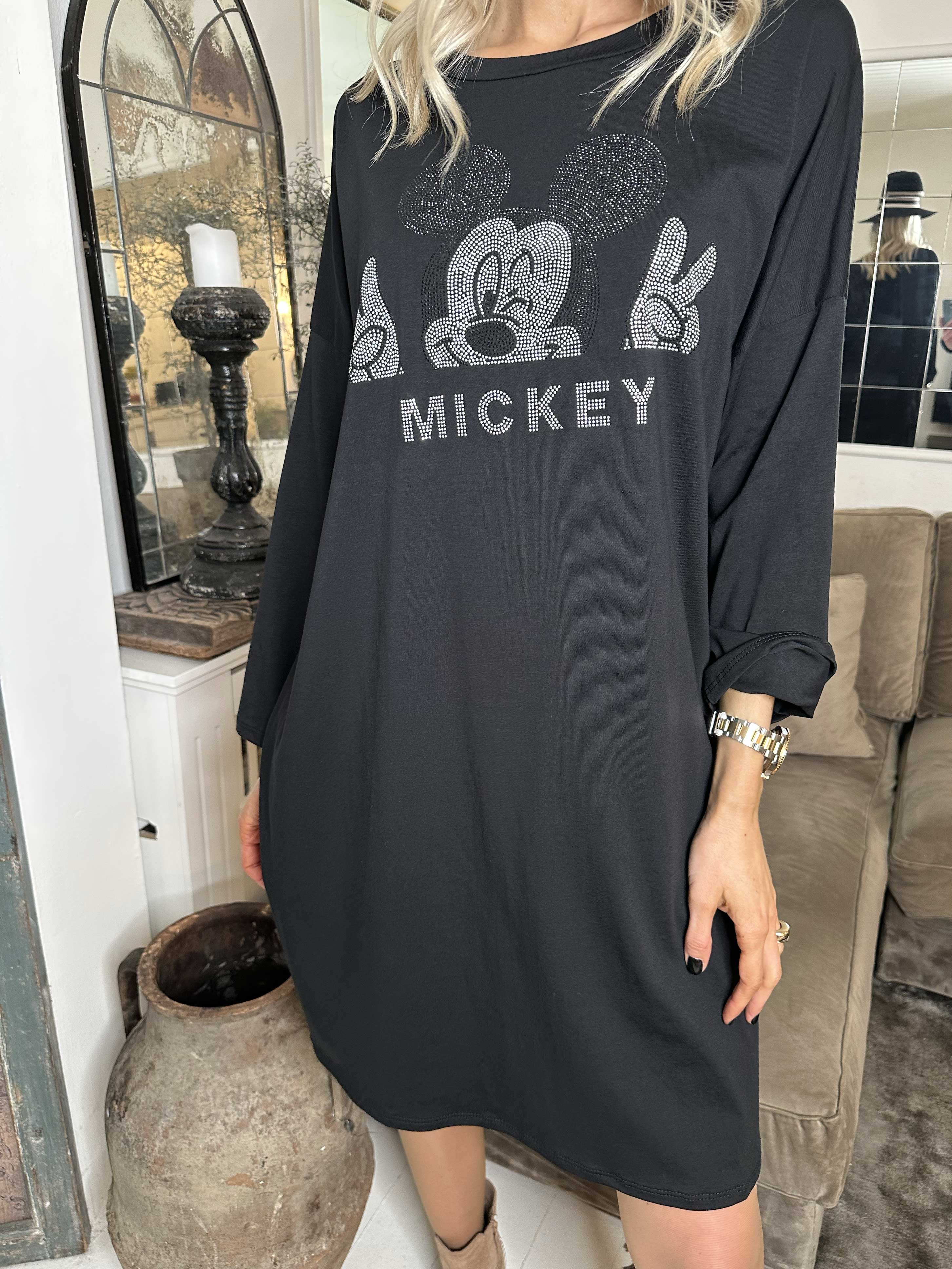 Amal Glitter - Kjole i bomuld med tryk i similisten